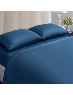 100% Egyptian Cotton Sheets King Size,1000 Thread Count Luxury Heavy Bed Sheets Set,Very Smooth Soft with 18" Deep Pocket Sheets 4 Pc Sets(Ocean Blue, King)